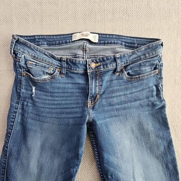 Hollister Jeans Junior Size 15R W32 L32 Straight Skinny Med Wash Style 61956050 - Picture 7 of 16